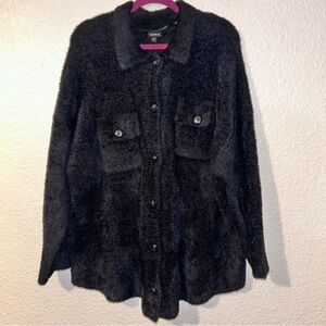 Torrid Black Sherpa Shacket Teddy Jacket